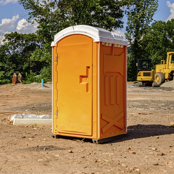 how often are the portable restrooms cleaned and serviced during a rental period in Ragsdale IN